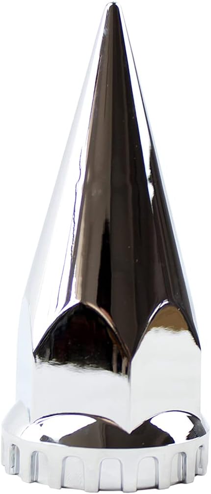 ABS Chrome Plastic 33mm Thread-on Spiked Lug Nut Covers for Semi Trucks (Pack of 40)