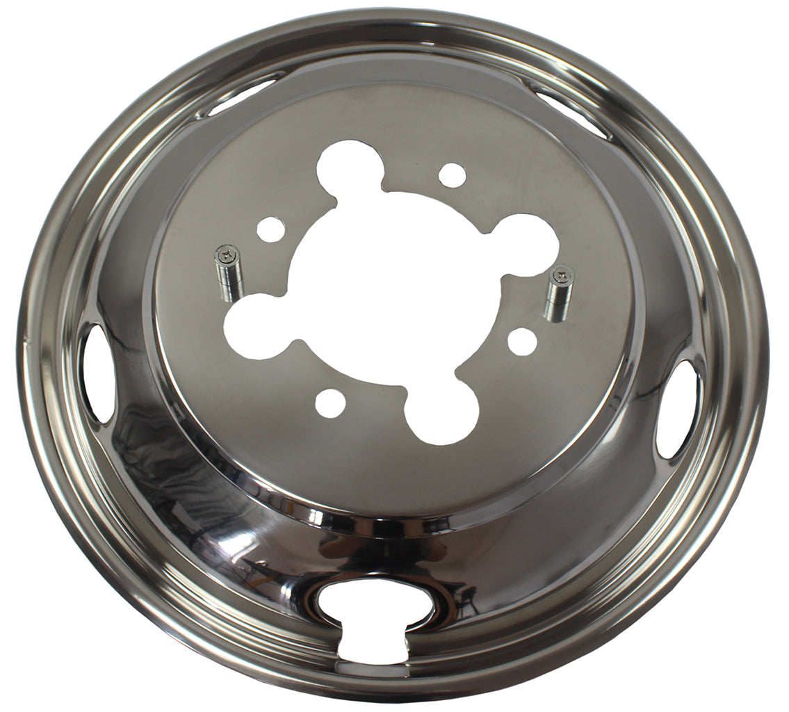 17 Inch 8 Lugs 5 Hand Holes Stainless Steel Wheel Simulators for 2003-2021 Dodge 3500 Dually Wheel Truck