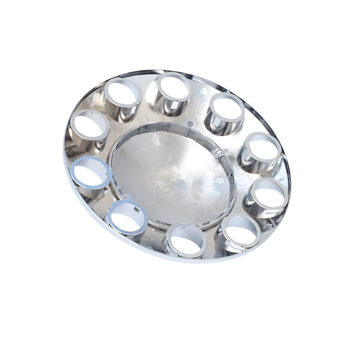 Standard Chrome ABS Front Axle Covers Kit Hubcaps with 20 Pieces 33mm Thread on Lug Nut Covers for Semi Trucks