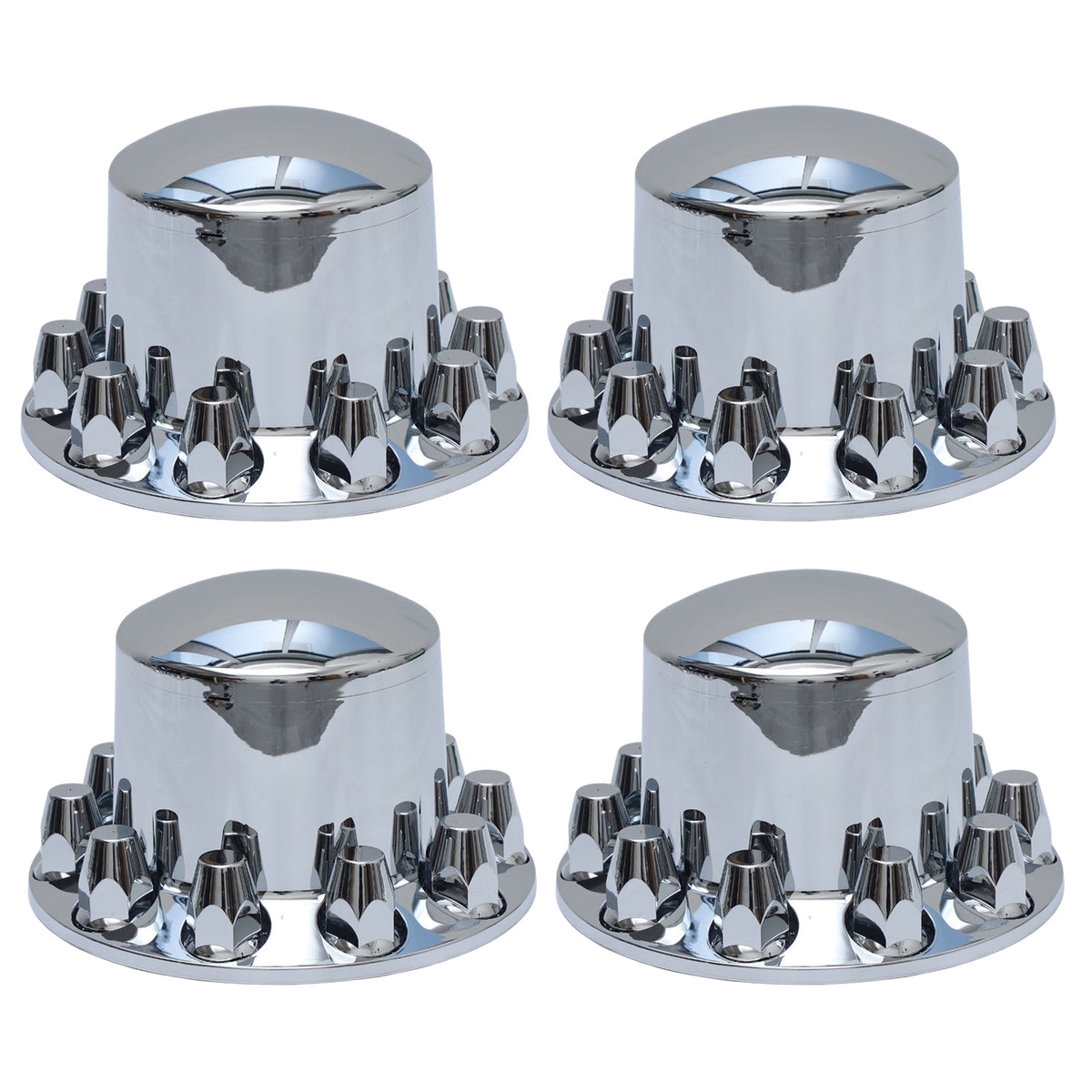 Standard Chrome ABS Rear Axle Covers Kit Hubcaps with 40 Pieces 33mm Thread on Lug Nut Covers for Semi Trucks