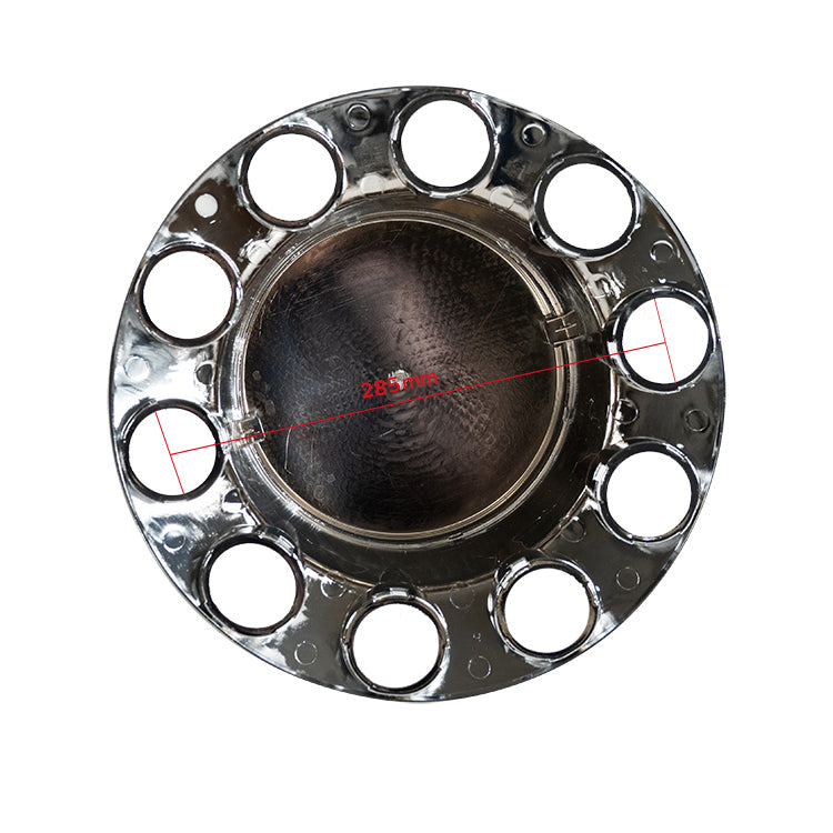 Flat Top Chrome ABS Front Axle Covers Kit Hubcaps with 20 Pieces 33mm Thread on Lug Nut Covers for Semi Trucks