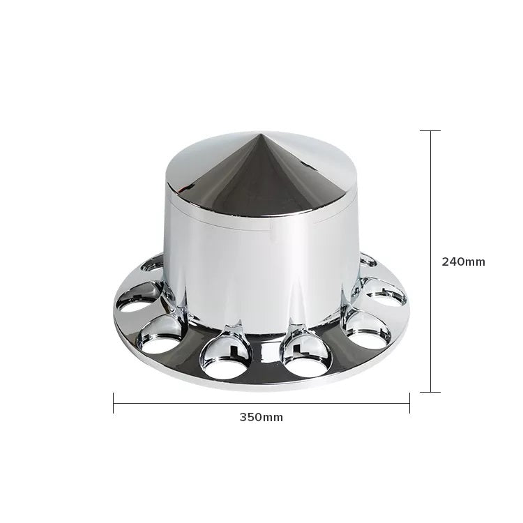 Spiked Chrome ABS Rear Axle Covers Kit Hubcaps with 20 Pieces 33mm Thread on Lug Nut Covers for Semi Trucks