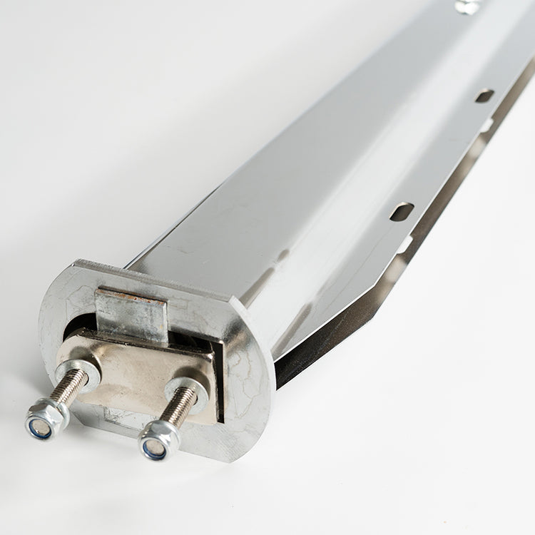 30" Stainless Steel Chrome Mud Flap Hanger Straight With 2-1/2" Bolt Space For Semi Trucks