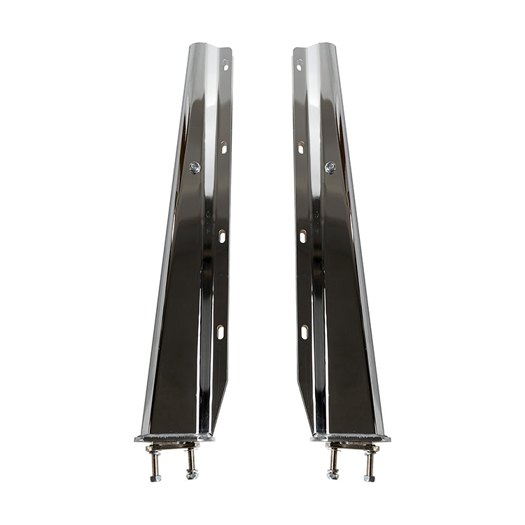 30" Stainless Steel Chrome Mud Flap Hanger Straight With 2-1/2" Bolt Space For Semi Trucks