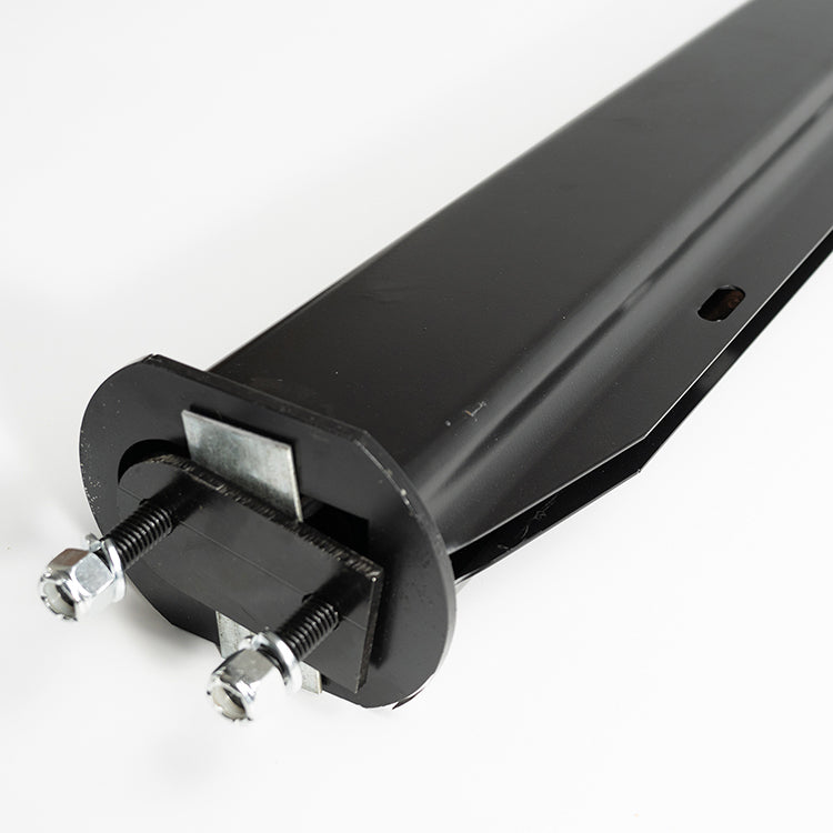 30" Black Powder Mud Flap Hanger Straight With 2-1/2" Bolt Circle For Semi Trucks