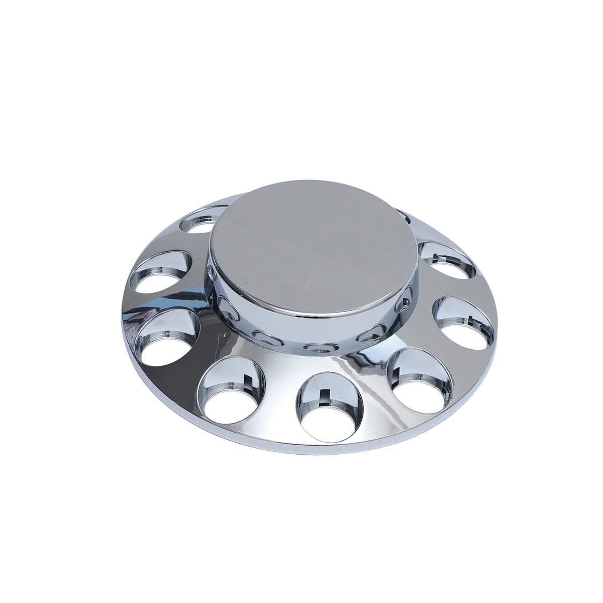 Flat Top Chrome ABS Front Axle Covers Kit Hubcaps with 20 Pieces 33mm Thread on Lug Nut Covers for Semi Trucks