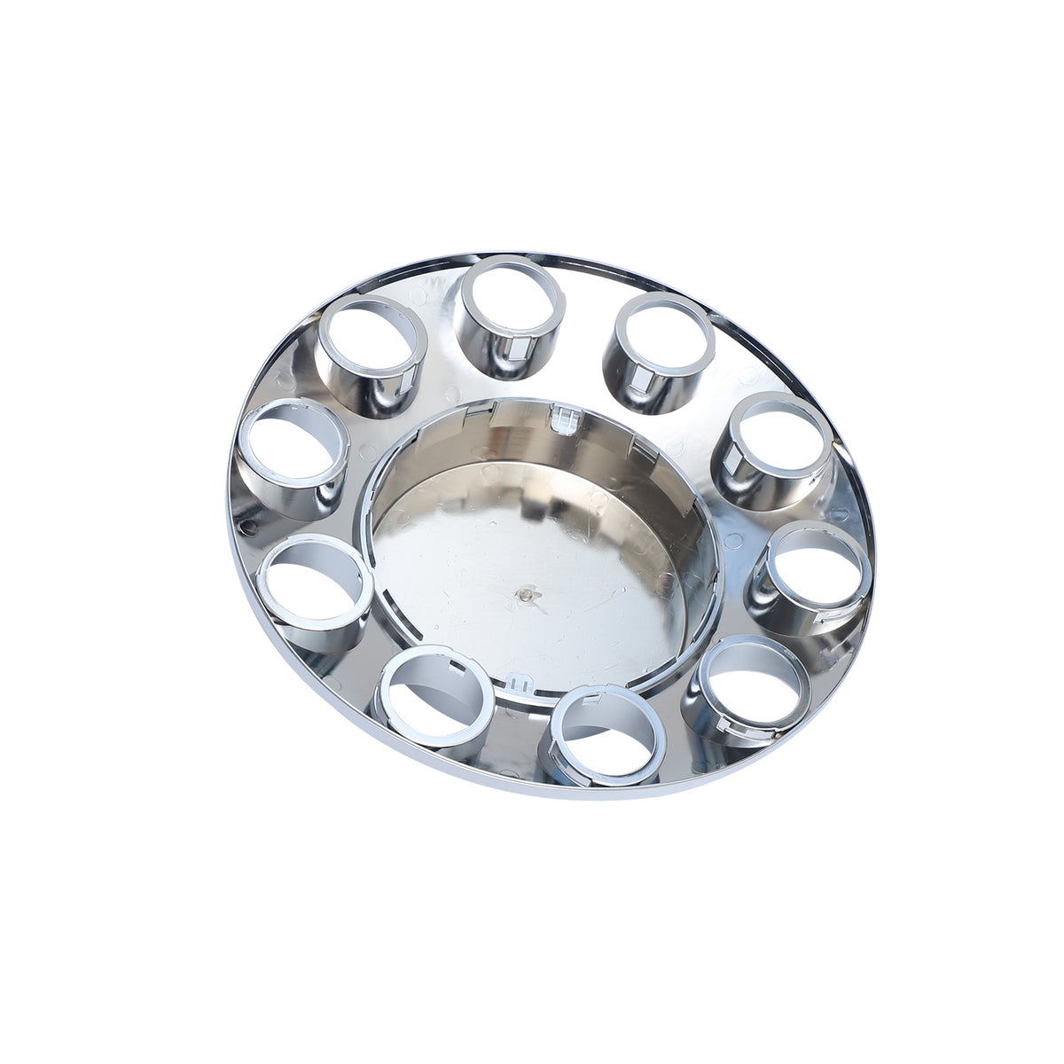 Flat Top Chrome ABS Front Axle Covers Kit Hubcaps with 20 Pieces 33mm Thread on Lug Nut Covers for Semi Trucks