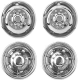 19.5" Polished 304L Stainless Steel Dually Wheel Simulators, Protective Bolt On Wheel Covers, 10 Lug 5 Hand Hole Hubcaps Fit for 2008-2025 Dodge Ram 4500/5500
