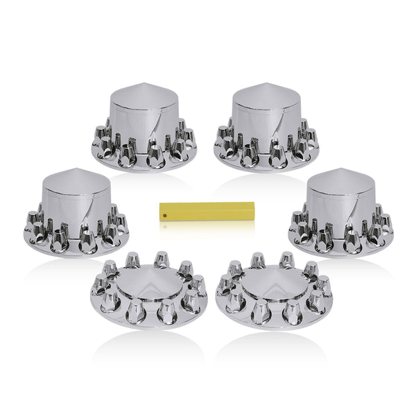Spiked Wheel Covers for Semi Trucks -  Axle Hub Covers with 33mm Thread-On  Lug Nut Covers for Semi Truck