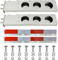 30“ long Stainless Steel Mud Flap Hanger Rear Bar with Light Cutouts 2.5" Bolt Spacing,Spring Loaded  with Reflective Plate