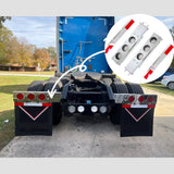 30“ long Stainless Steel Mud Flap Hanger Rear Bar with Light Cutouts 2.5" Bolt Spacing,Spring Loaded  with Reflective Plate