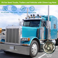 33mm by 2 3/8" Thread On Push-on Lug Nut Covers for Semi Trucks(40 pcs)