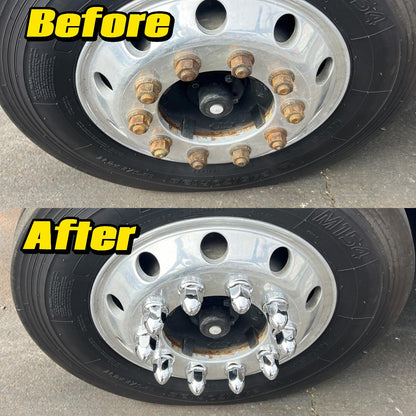 33mm by 2 3/8" Thread On Push-on Lug Nut Covers for Semi Trucks(20 pcs)