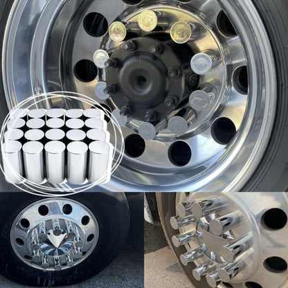 33mm 3.5"Screw-on ABS Nut Covers Lug Nut Covers for Semi Trucks - 20Pcs