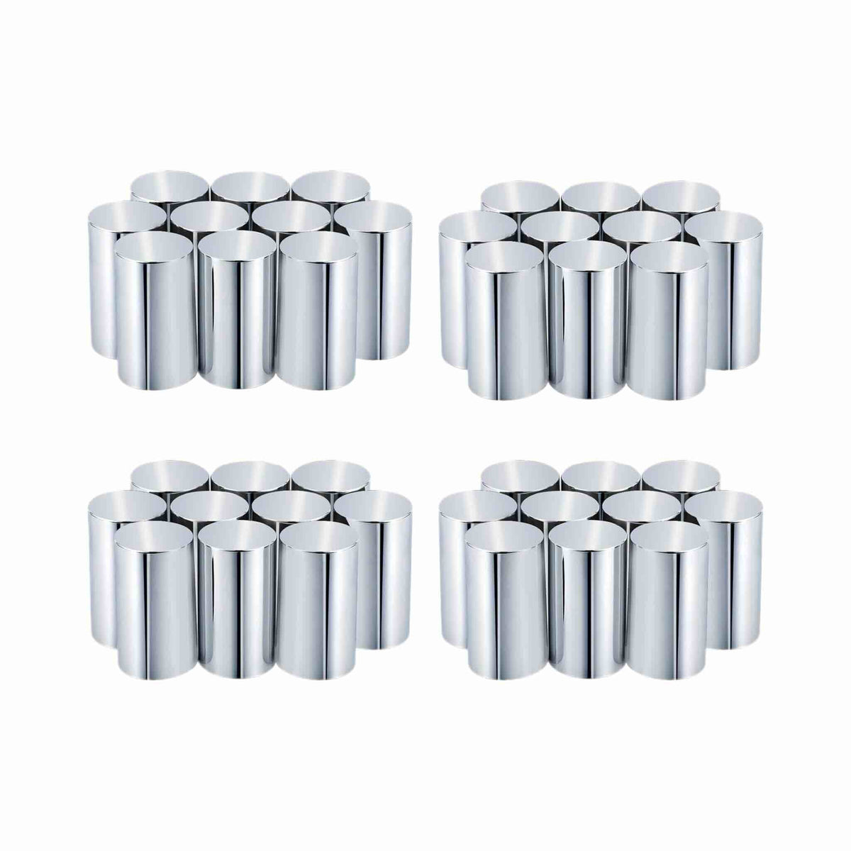 33mm by 3-1/2" Lug Nut Covers Thread On Flat Top Cylinder ABS Chrome Nut Cover for Semi Trucks Trailers(60pcs)