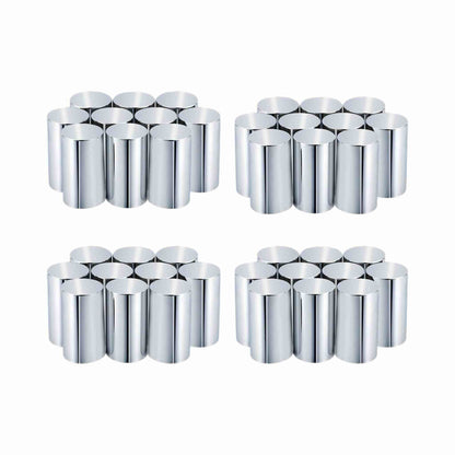 33mm by 3-1/2" Lug Nut Covers Thread On Flat Top Cylinder ABS Chrome Nut Cover for Semi Trucks Trailers(60pcs)