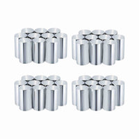 33mm by 3-1/2" Lug Nut Covers Thread On Flat Top Cylinder ABS Chrome Nut Cover for Semi Trucks Trailers(60pcs)