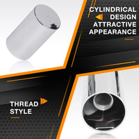 33mm by 3-1/2" Lug Nut Covers Thread On Flat Top Cylinder ABS Chrome Nut Cover for Semi Trucks Trailers(60pcs)