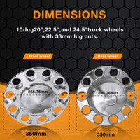 Spiked Wheel Covers for Semi Trucks -  Axle Hub Covers with 33mm Thread-On  Lug Nut Covers for Semi Truck
