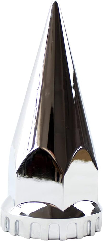 ABS Chrome Plastic 33mm Thread-on Spiked Lug Nut Covers for Semi Trucks (Pack of 60)