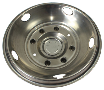 19.5" Polished Stainless Steel Dually Wheel Simulators,5 Hand Hole Hubcaps for 2003-2004 Ford F450/F550