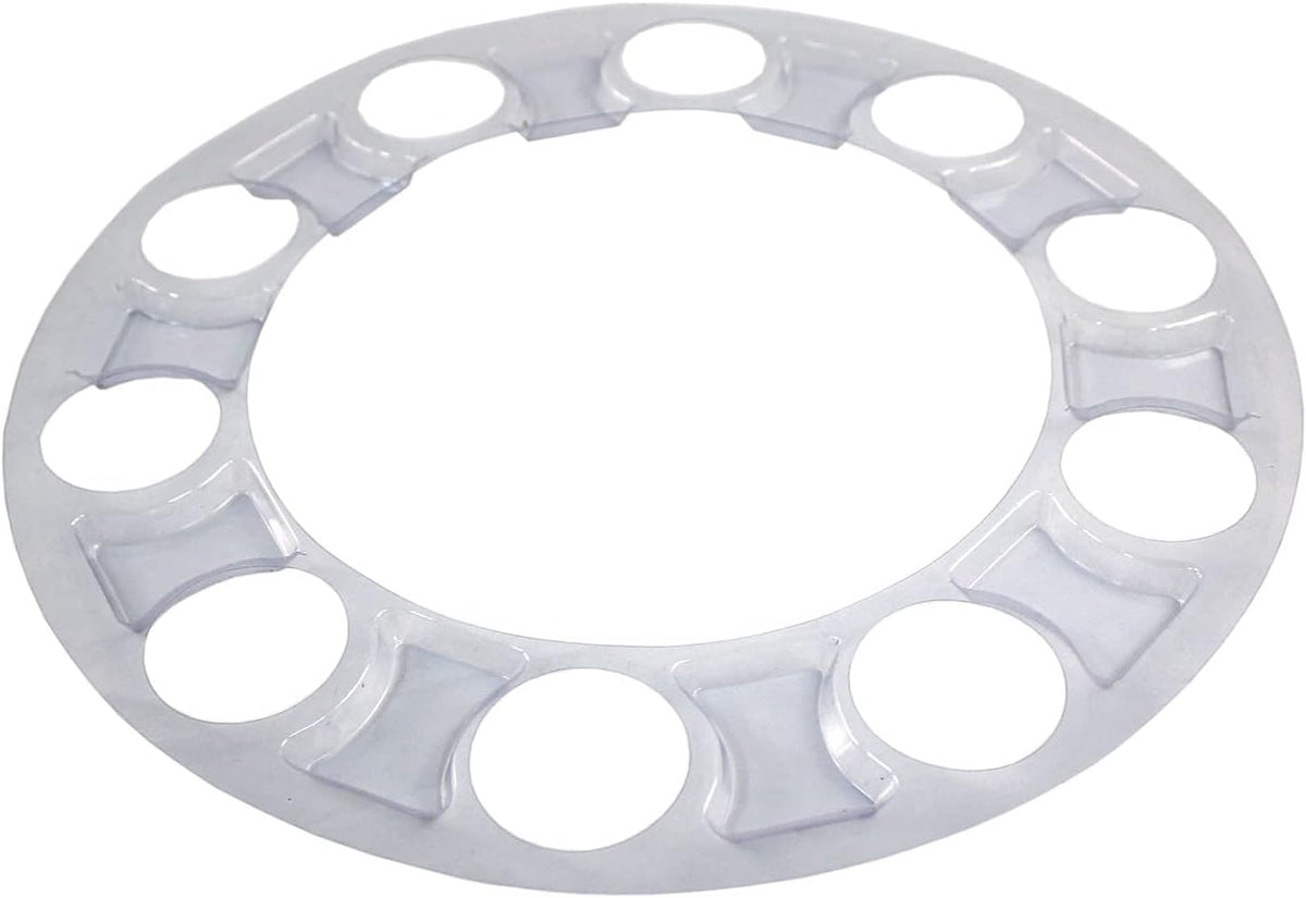 Chrome ABS Complete Axle Cover Set with Standard Hub Caps and 33mm Screw-On Lug Nut Covers for Semi Trucks (4 Rear)