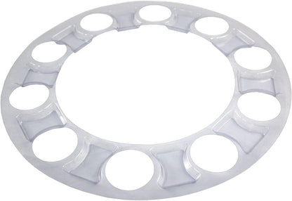 Chrome ABS Complete Axle Cover Set with Standard Hub Caps and 33mm Screw-On Lug Nut Covers for Semi Trucks (4 Rear)