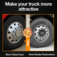 33mm by 3-1/2" Lug Nut Covers Thread On Flat Top Cylinder ABS Chrome Nut Cover for Semi Trucks Trailers(60pcs)