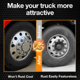33mm by 3-1/2" Lug Nut Covers Thread On Flat Top Cylinder ABS Chrome Nut Cover for Semi Trucks Trailers(60pcs)