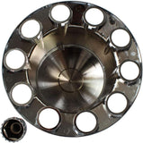 Standard Chrome ABS Complete Axle Cover Kit Hubcaps with 60 Pieces 33mm Thread on Lug Nut Covers for Semi Trucks
