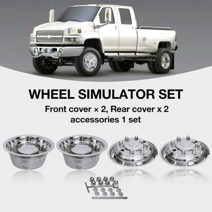 19.5 Inch 8 Lugs Stainless Steel Wheel Simulators 22mm Studs for 19-21 Chevy GMC C4500 C5500 C6500 04-21 Ford F650 04-21 Hino 258 90-21 International 4300 4600 4700 Wheel #28680#50180