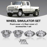 19.5 Inch 8 Lugs Stainless Steel Wheel Simulators 22mm Studs for 19-21 Chevy GMC C4500 C5500 C6500 04-21 Ford F650 04-21 Hino 258 90-21 International 4300 4600 4700 Wheel #28680#50180