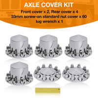 Spiked Wheel Covers for Semi Trucks -  Axle Hub Covers with 33mm Thread-On  Lug Nut Covers for Semi Truck