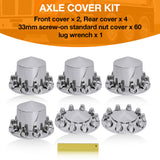Spiked Wheel Covers for Semi Trucks -  Axle Hub Covers with 33mm Thread-On  Lug Nut Covers for Semi Truck