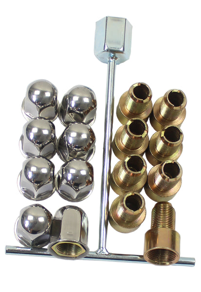 17 Inch 8 Lugs 5 Hand Holes Stainless Steel Wheel Simulators for 2011-2021 Chevy GMC 3500 Dually Wheel Truck