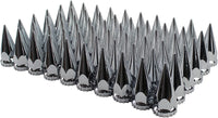 ABS Chrome Plastic 33mm Thread-on Spiked Lug Nut Covers for Semi Trucks (Pack of 60)