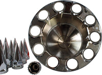 Spiked Chrome ABS Complete Axle Covers Kit Hubcaps with 60 Pieces 33mm Thread on Lug Nut Covers for Semi Trucks