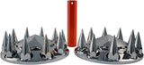 Spiked Chrome ABS Front Axle Covers Kit Hubcaps with 20 Pieces 33mm Thread on Lug Nut Covers for Semi Trucks