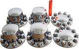 Standard Chrome ABS Complete Axle Cover Kit Hubcaps with 60 Pieces 33mm Thread on Lug Nut Covers for Semi Trucks