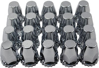 ABS Chrome Plastic 33mm Thread-on Standard Lug Nut Covers for Semi Trucks (Pack of 20)