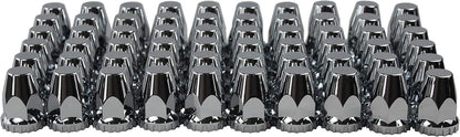 ABS Chrome Plastic 33mm Thread-on Standard Lug Nut Covers for Semi Trucks (Pack of 60)