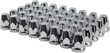 ABS Chrome Plastic 33mm Thread-on Standard Lug Nut Covers for Semi Trucks (Pack of 40)