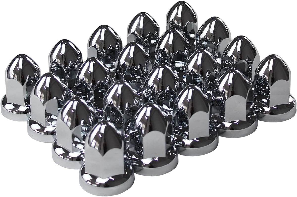 33mm by 2 3/8" Thread On Push-on Lug Nut Covers for Semi Trucks(20 pcs)
