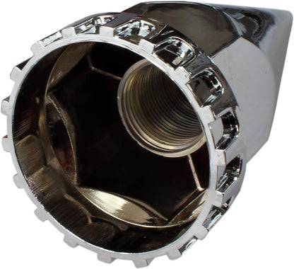 Chrome ABS Complete Axle Cover Set with Hub Caps and 33mm Screw-On Spiked Lug Nut Covers for Semi Trucks (4 Rear)