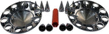 Spiked Chrome ABS Front Axle Covers Kit Hubcaps with 20 Pieces 33mm Thread on Lug Nut Covers for Semi Trucks