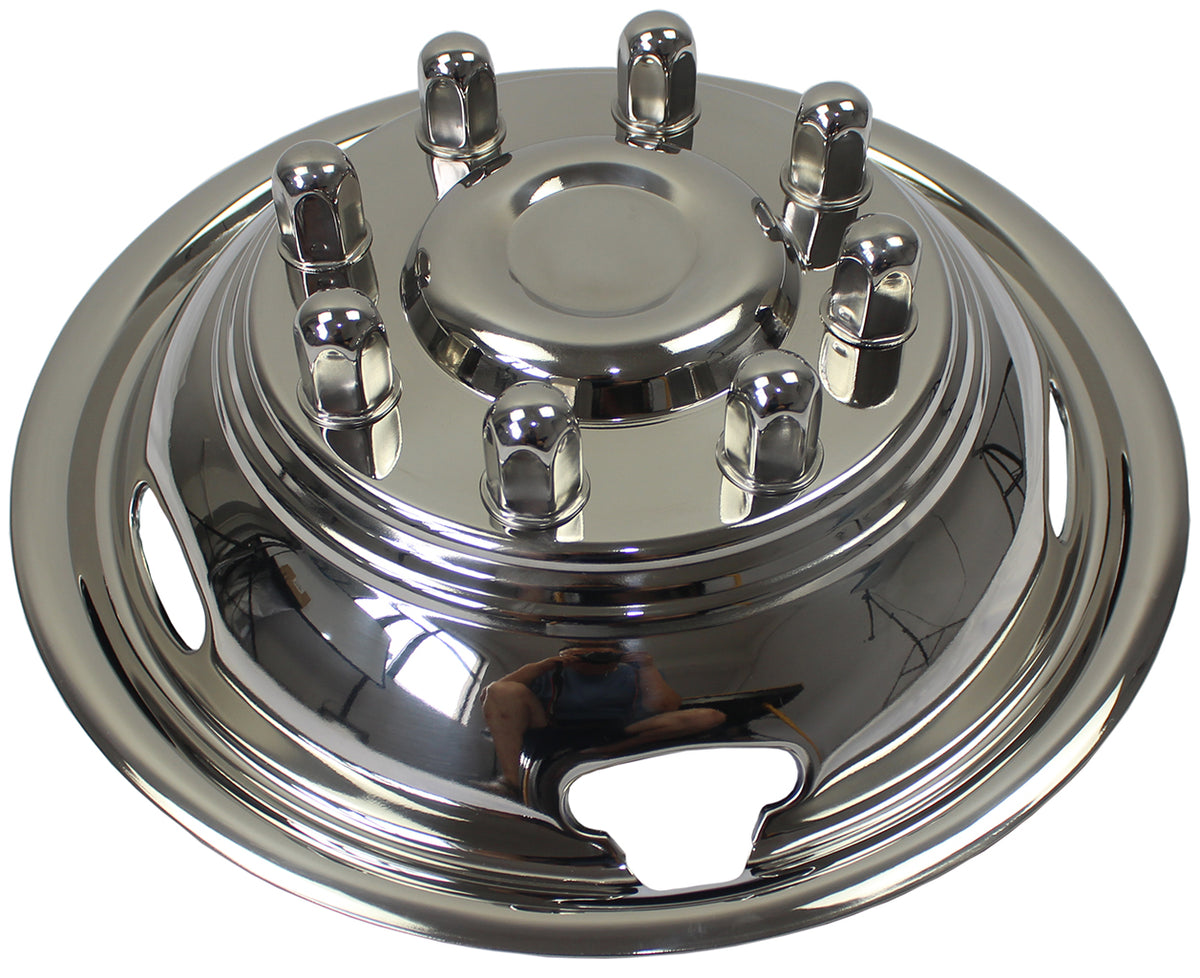 17 Inch 8 Lugs 5 Hand Holes Stainless Steel Wheel Simulators for 2011-2021 Chevy GMC 3500 Dually Wheel Truck