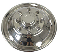 19.5" Polished Stainless Steel Dually Wheel Simulators,5 Hand Hole Hubcaps for 2003-2004 Ford F450/F550