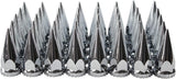 ABS Chrome Plastic 33mm Thread-on Spiked Lug Nut Covers for Semi Trucks (Pack of 40)