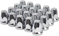 ABS Chrome Plastic 33mm Thread-on Standard Lug Nut Covers for Semi Trucks (Pack of 20)