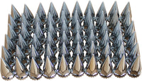 Spiked Chrome ABS Complete Axle Covers Kit Hubcaps with 60 Pieces 33mm Thread on Lug Nut Covers for Semi Trucks